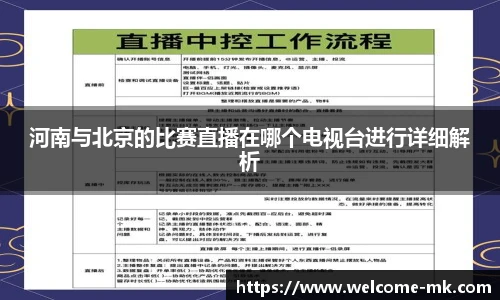 河南与北京的比赛直播在哪个电视台进行详细解析